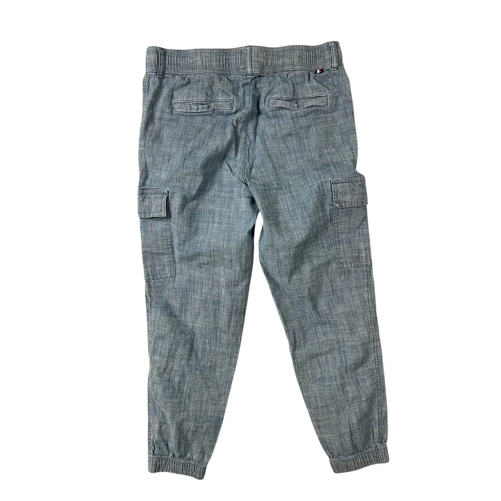 Tommy Hilfiger Boys Blue Chambray Cargo Jogger Pants Size XS 76J3853